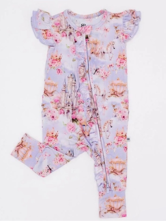 Bums and Roses Other - Bums and Roses Convertible Ruffle Romper in a “Knight to Remember” 0-3 Months